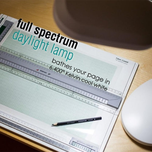 26"H LED Bright Reader Natural Daylight Full Spectrum Desk Lamp Grey